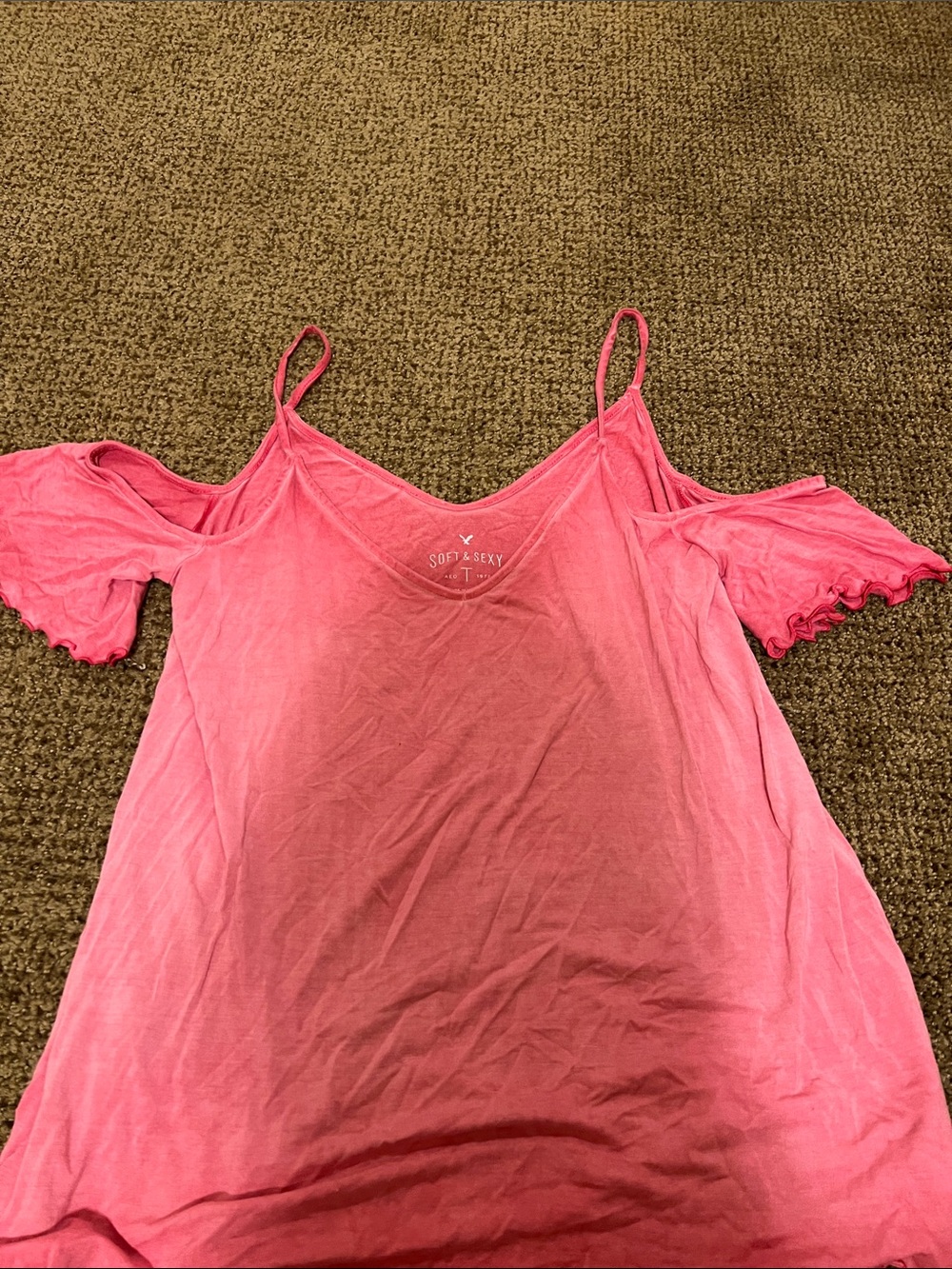 Women's Pink Cold-Shoulder Tank Top